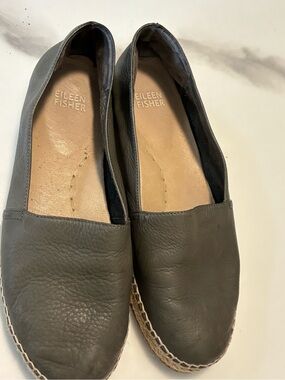 Eileen Fisher Woman’s Leather Espadrille - Gray
